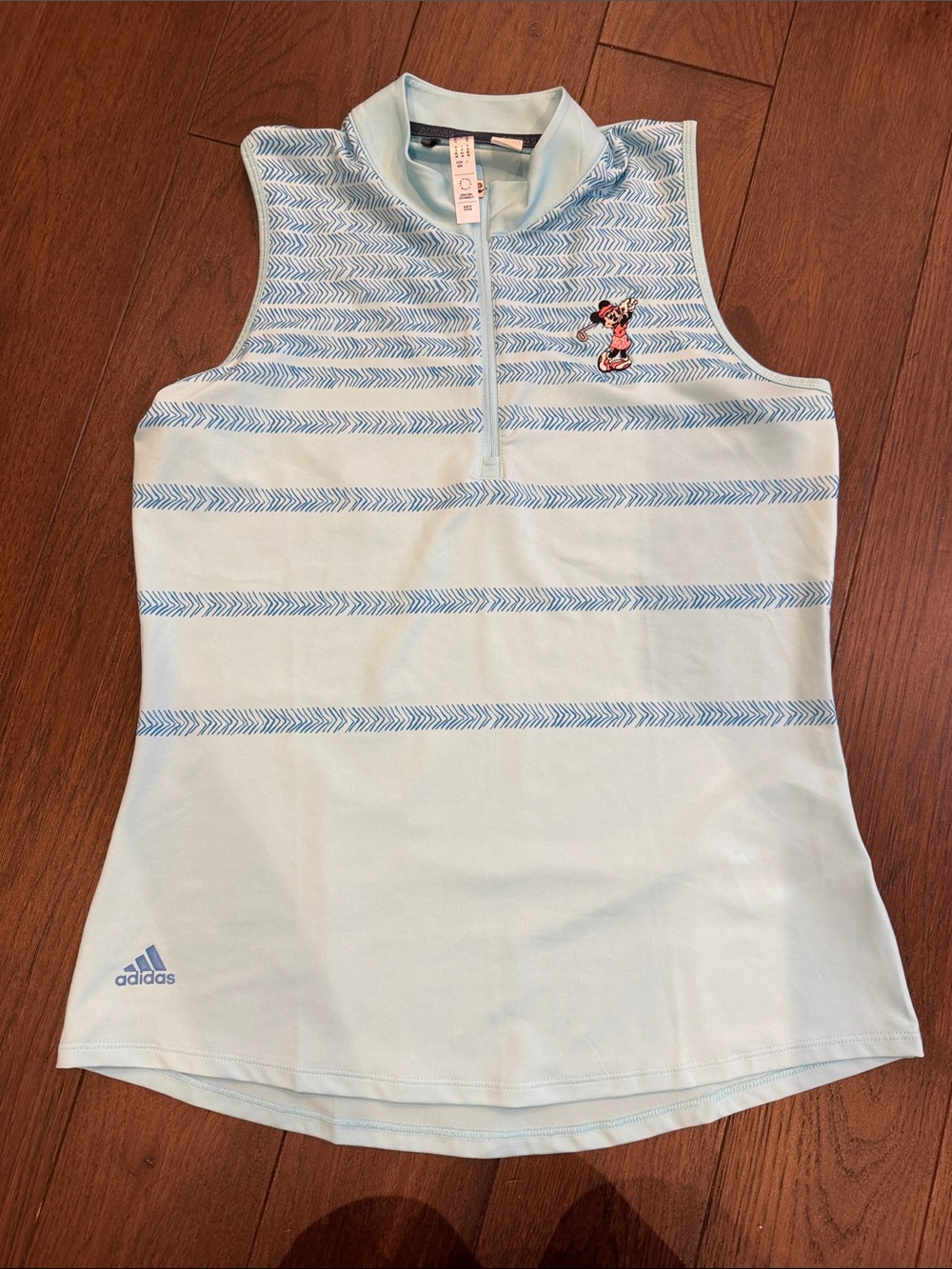adidas Herringbone Stripe Sleeveless Polo Shirt x Disney Medium - C4-092